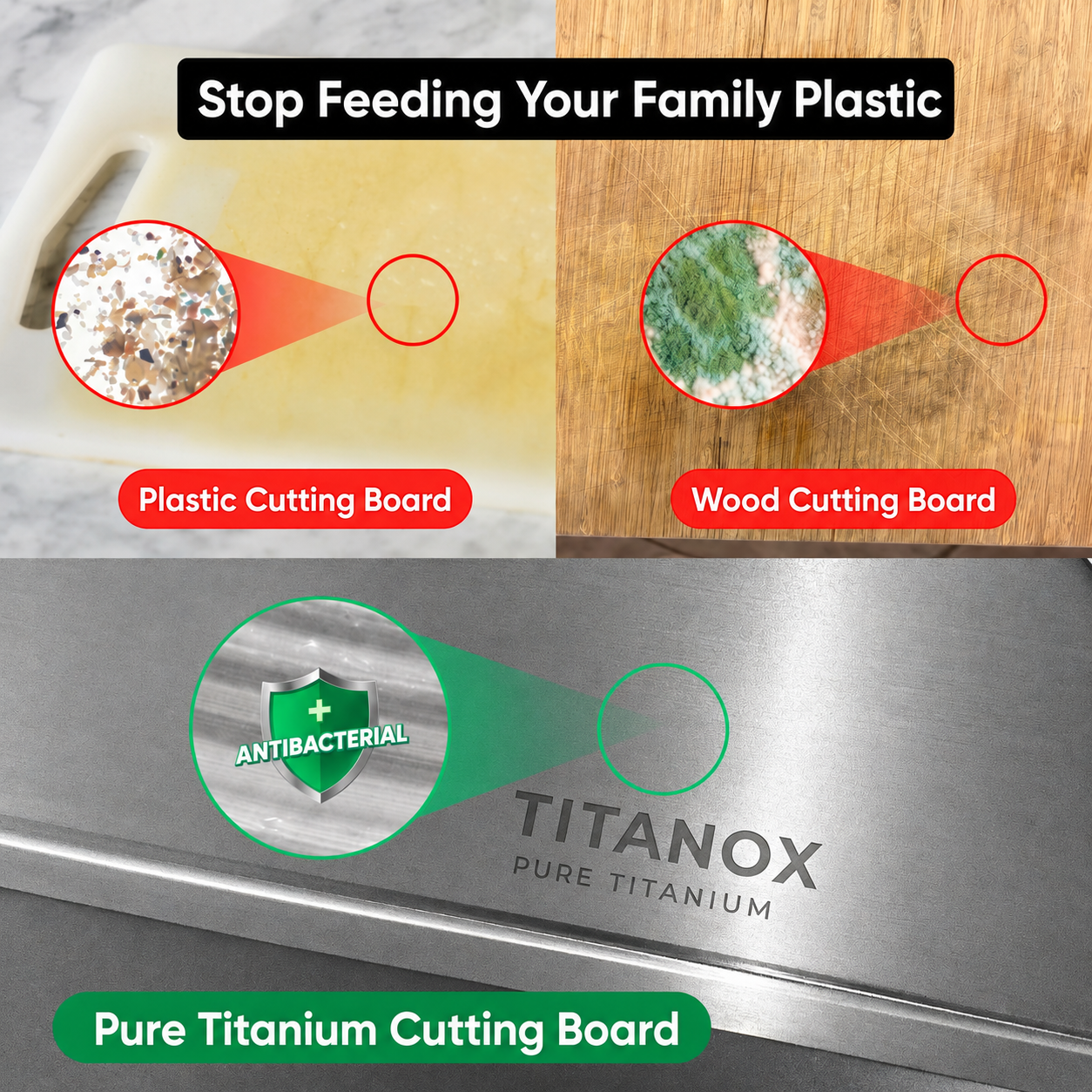 100% Pure Titanium Cutting Board — TITANOX®