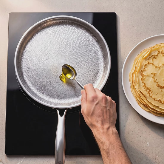 TITANOX pure titanium crepe pan in action