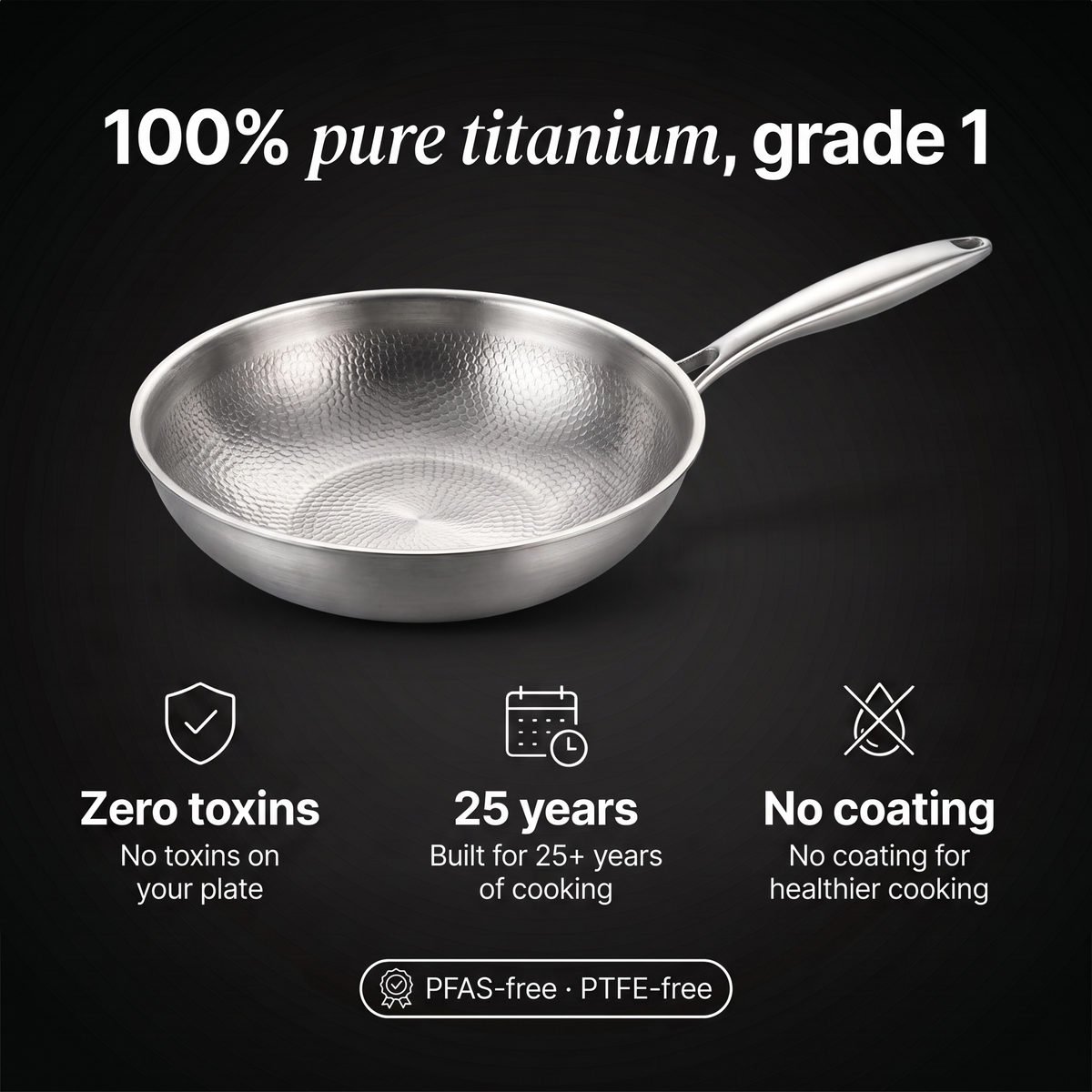 100% pure titanium, grade 1